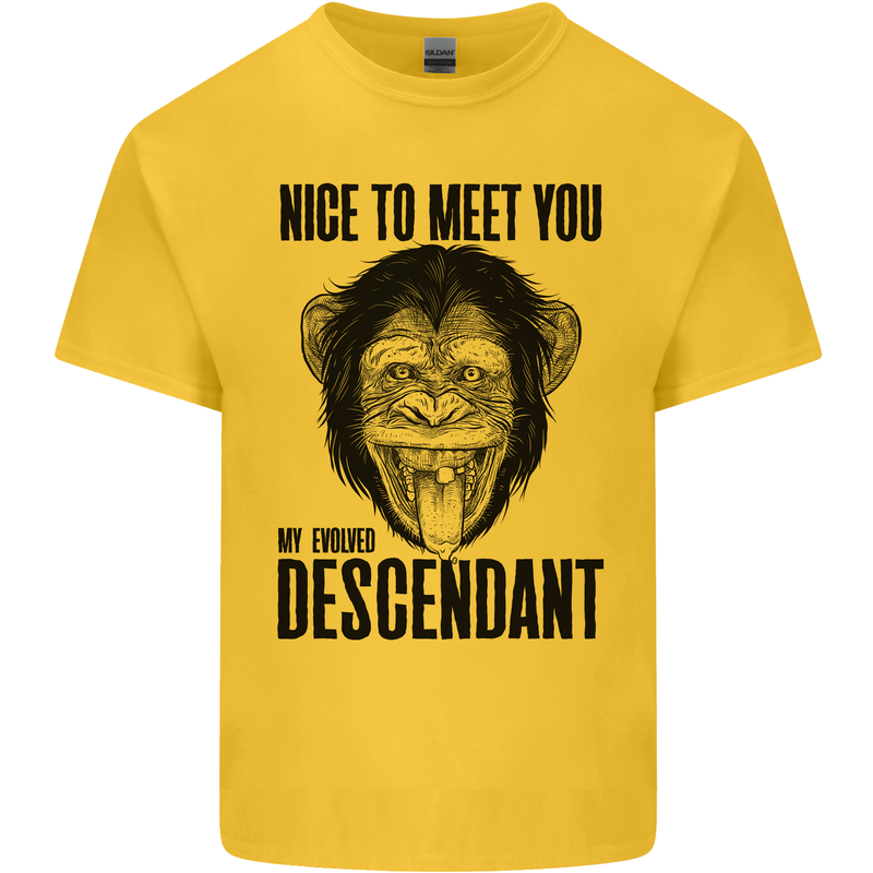 Chimp Evolved Dessendant Funny Monkey Ape Kids T-Shirt Childrens Yellow