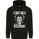 Chimp Evolved Dessendant Funny Monkey Ape Mens 80% Cotton Hoodie Black