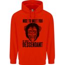 Chimp Evolved Dessendant Funny Monkey Ape Mens 80% Cotton Hoodie Bright Red