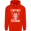 Chimp Evolved Dessendant Funny Monkey Ape Mens 80% Cotton Hoodie Bright Red