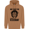 Chimp Evolved Dessendant Funny Monkey Ape Mens 80% Cotton Hoodie Caramel Latte