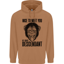 Chimp Evolved Dessendant Funny Monkey Ape Mens 80% Cotton Hoodie Caramel Latte