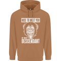 Chimp Evolved Dessendant Funny Monkey Ape Mens 80% Cotton Hoodie Caramel Latte