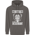 Chimp Evolved Dessendant Funny Monkey Ape Mens 80% Cotton Hoodie Charcoal