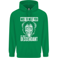 Chimp Evolved Dessendant Funny Monkey Ape Mens 80% Cotton Hoodie Irish Green