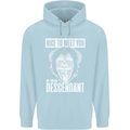 Chimp Evolved Dessendant Funny Monkey Ape Mens 80% Cotton Hoodie Light Blue
