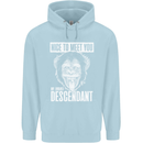 Chimp Evolved Dessendant Funny Monkey Ape Mens 80% Cotton Hoodie Light Blue
