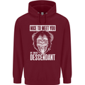 Chimp Evolved Dessendant Funny Monkey Ape Mens 80% Cotton Hoodie Maroon