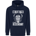 Chimp Evolved Dessendant Funny Monkey Ape Mens 80% Cotton Hoodie Navy Blue