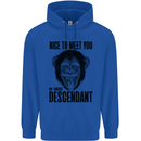 Chimp Evolved Dessendant Funny Monkey Ape Mens 80% Cotton Hoodie Royal Blue