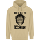 Chimp Evolved Dessendant Funny Monkey Ape Mens 80% Cotton Hoodie Sand