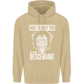 Chimp Evolved Dessendant Funny Monkey Ape Mens 80% Cotton Hoodie Sand