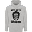 Chimp Evolved Dessendant Funny Monkey Ape Mens 80% Cotton Hoodie Sports Grey
