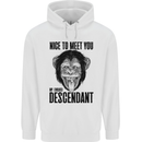 Chimp Evolved Dessendant Funny Monkey Ape Mens 80% Cotton Hoodie White