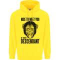 Chimp Evolved Dessendant Funny Monkey Ape Mens 80% Cotton Hoodie Yellow