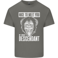 Chimp Evolved Dessendant Funny Monkey Ape Mens Cotton T-Shirt Tee Top Charcoal