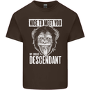 Chimp Evolved Dessendant Funny Monkey Ape Mens Cotton T-Shirt Tee Top Dark Chocolate
