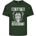 Chimp Evolved Dessendant Funny Monkey Ape Mens Cotton T-Shirt Tee Top Forest Green