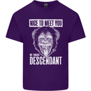 Chimp Evolved Dessendant Funny Monkey Ape Mens Cotton T-Shirt Tee Top Purple