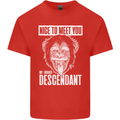 Chimp Evolved Dessendant Funny Monkey Ape Mens Cotton T-Shirt Tee Top Red