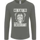 Chimp Evolved Dessendant Funny Monkey Ape Mens Long Sleeve T-Shirt Charcoal