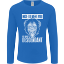 Chimp Evolved Dessendant Funny Monkey Ape Mens Long Sleeve T-Shirt Royal Blue