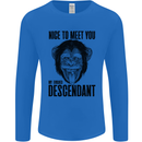 Chimp Evolved Dessendant Funny Monkey Ape Mens Long Sleeve T-Shirt Royal Blue