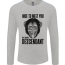 Chimp Evolved Dessendant Funny Monkey Ape Mens Long Sleeve T-Shirt Sports Grey