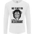 Chimp Evolved Dessendant Funny Monkey Ape Mens Long Sleeve T-Shirt White