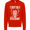 Chimp Evolved Dessendant Funny Monkey Ape Mens Sweatshirt Jumper Bright Red