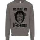 Chimp Evolved Dessendant Funny Monkey Ape Mens Sweatshirt Jumper Charcoal