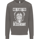 Chimp Evolved Dessendant Funny Monkey Ape Mens Sweatshirt Jumper Charcoal