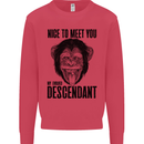 Chimp Evolved Dessendant Funny Monkey Ape Mens Sweatshirt Jumper Heliconia