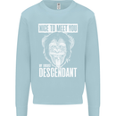 Chimp Evolved Dessendant Funny Monkey Ape Mens Sweatshirt Jumper Light Blue