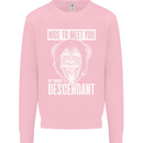 Chimp Evolved Dessendant Funny Monkey Ape Mens Sweatshirt Jumper Light Pink