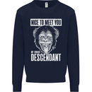 Chimp Evolved Dessendant Funny Monkey Ape Mens Sweatshirt Jumper Navy Blue