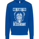 Chimp Evolved Dessendant Funny Monkey Ape Mens Sweatshirt Jumper Royal Blue