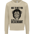 Chimp Evolved Dessendant Funny Monkey Ape Mens Sweatshirt Jumper Sand