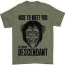 Chimp Evolved Dessendant Funny Monkey Ape Mens T-Shirt 100% Cotton Military Green