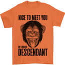 Chimp Evolved Dessendant Funny Monkey Ape Mens T-Shirt 100% Cotton Orange