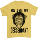 Chimp Evolved Dessendant Funny Monkey Ape Mens T-Shirt 100% Cotton Yellow