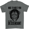 Chimp Evolved Dessendant Funny Monkey Ape Mens T-Shirt Cotton Gildan Charcoal