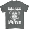 Chimp Evolved Dessendant Funny Monkey Ape Mens T-Shirt Cotton Gildan Charcoal