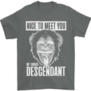 Chimp Evolved Dessendant Funny Monkey Ape Mens T-Shirt Cotton Gildan Charcoal