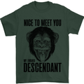 Chimp Evolved Dessendant Funny Monkey Ape Mens T-Shirt Cotton Gildan Forest Green
