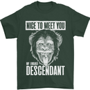 Chimp Evolved Dessendant Funny Monkey Ape Mens T-Shirt Cotton Gildan Forest Green