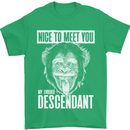 Chimp Evolved Dessendant Funny Monkey Ape Mens T-Shirt Cotton Gildan Irish Green