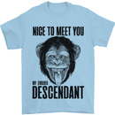 Chimp Evolved Dessendant Funny Monkey Ape Mens T-Shirt Cotton Gildan Light Blue