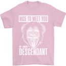 Chimp Evolved Dessendant Funny Monkey Ape Mens T-Shirt Cotton Gildan Light Pink