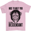Chimp Evolved Dessendant Funny Monkey Ape Mens T-Shirt Cotton Gildan Light Pink